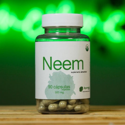 Neem orgánico de 60 cápsulas vegetales